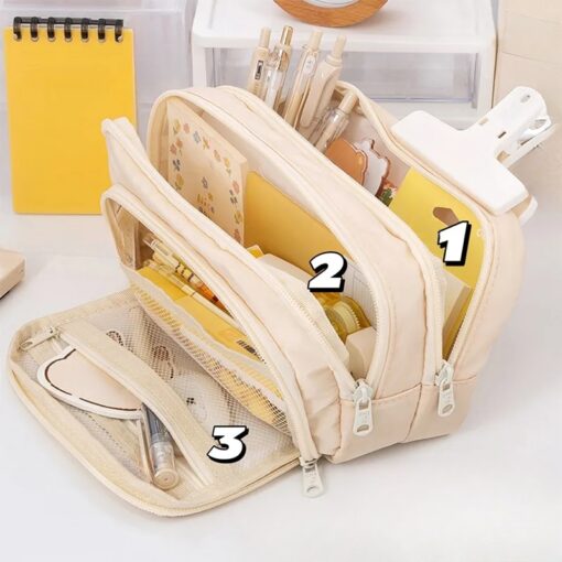 Large Capacity Pencil Bag Aesthetic School Cases Girl Korean Stationery Holder Bag Children Pen Case Students School Supplies - Image 2