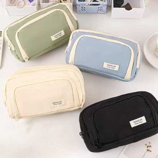 Large Capacity Pencil Bag Aesthetic School Cases Girl Korean Stationery Holder Bag Children Pen Case Students School Supplies - Image 5