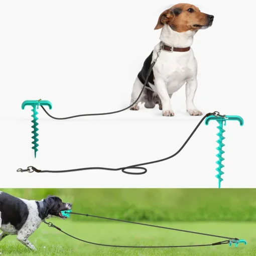 Training Dog Toy outdoors Screw into the ground pegs with traction rope Walk the dog toys Pet supplies tie the dog pegs - Image 2