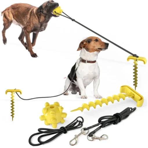 Training Dog Toy outdoors Screw into the ground pegs with traction rope Walk the dog toys Pet supplies tie the dog pegs - Image 3